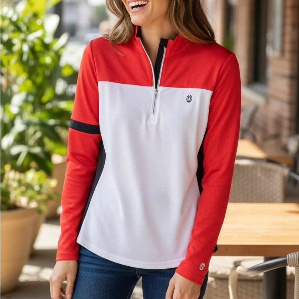 GGblue Luxe Sport Red and Navy Top